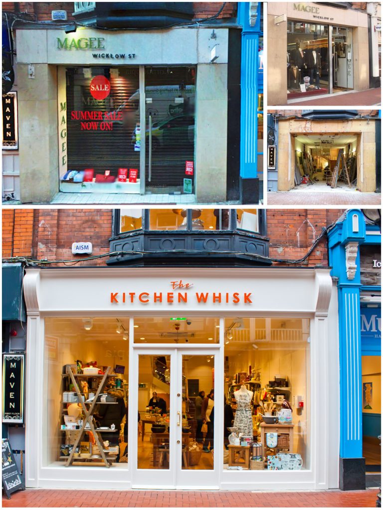 Shop Front Wicklow Street Kitchen Whisk Front Before and After