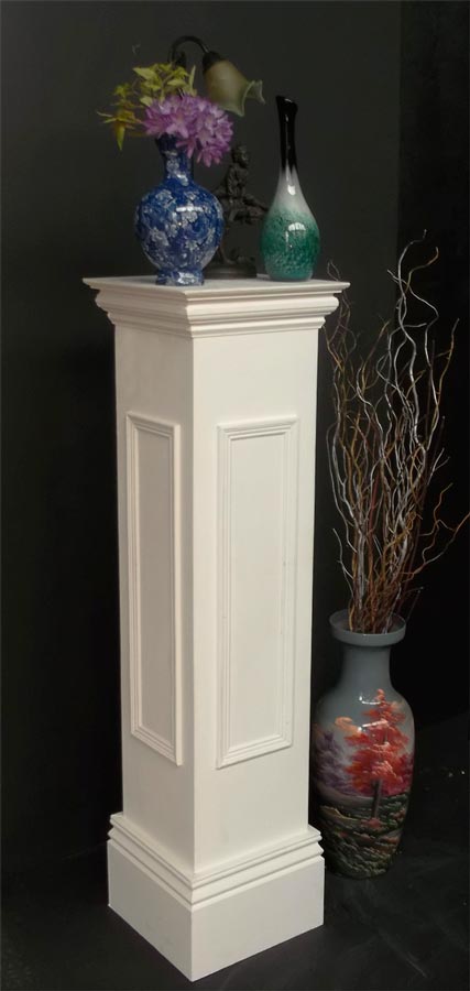 Pedestal Stand Wooden Painted White - Laurel Bank Joinery