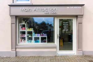 Thumbnail Image of a Shop Front in Louth - Hair Salon Signage and Pillars by Laurel Bank Joinery Shop Fronts