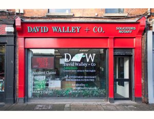 Image of a Irish Shop Front Signage - David Walley Solicitors Dublin